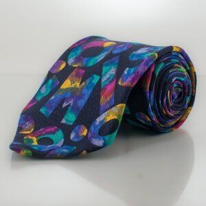 VINTAGE Silk Tie - Multicolor Letter Jumble Pattern | Missoni